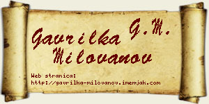 Gavrilka Milovanov vizit kartica